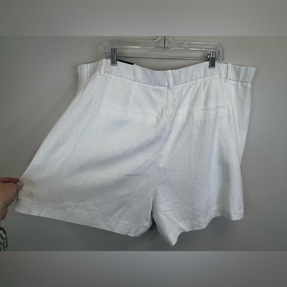 Abercrombie & Fitch NWT Women's White Linen Shorts Size 22 3X Beachy Travel New - Picture 7 of 10